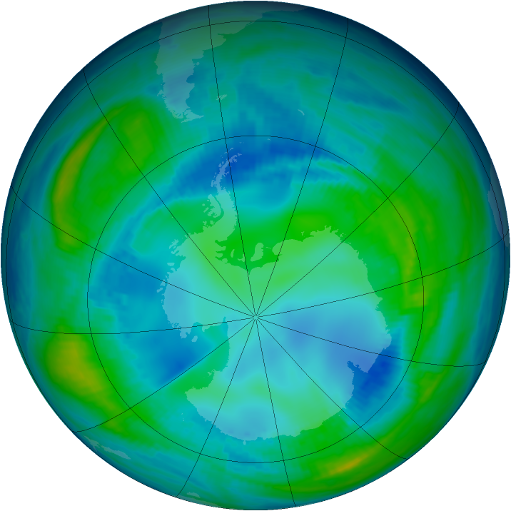 Antarctic ozone map for 04 May 1998